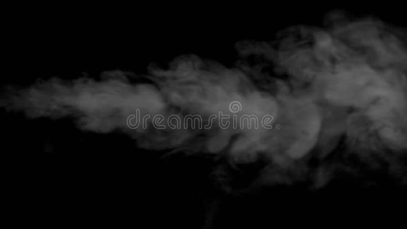 Smoke on black background in slow motion, steam mist on black