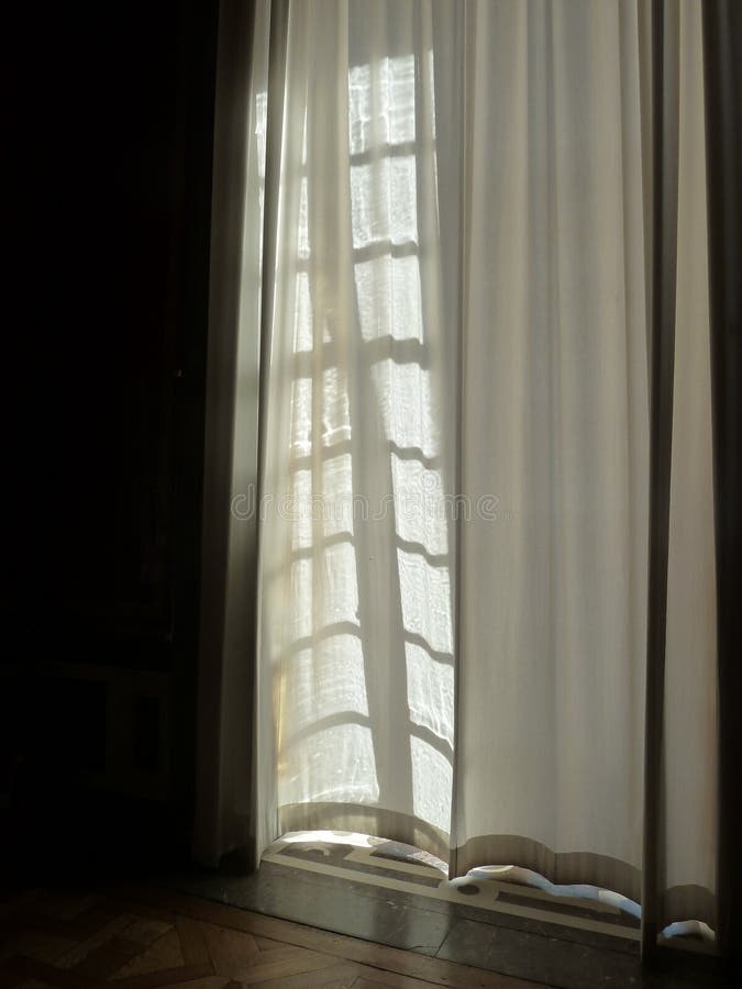 Billowing White Curtains in the Breeze Stock Photo Image of house