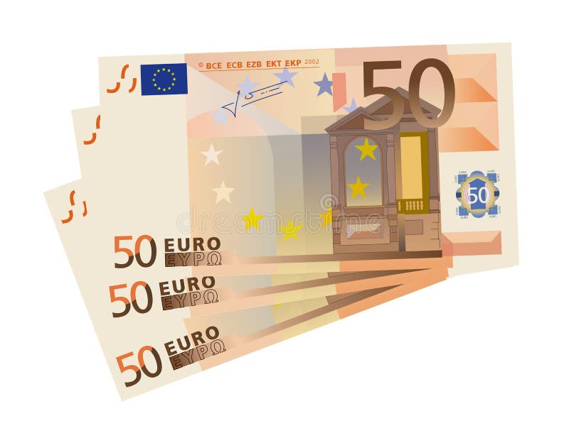 bills som 3x 50 tecknar den euro isolerade vektorn royaltyfri illustrationer bills som 3x 50 tecknar den euro isolerade vektorn royaltyfri illustrationer