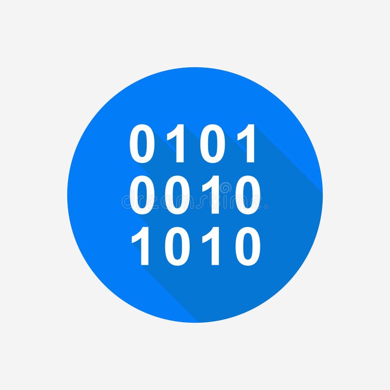 Binair code vlak vectorpictogram. codeconceptpictogram. stock illustratie