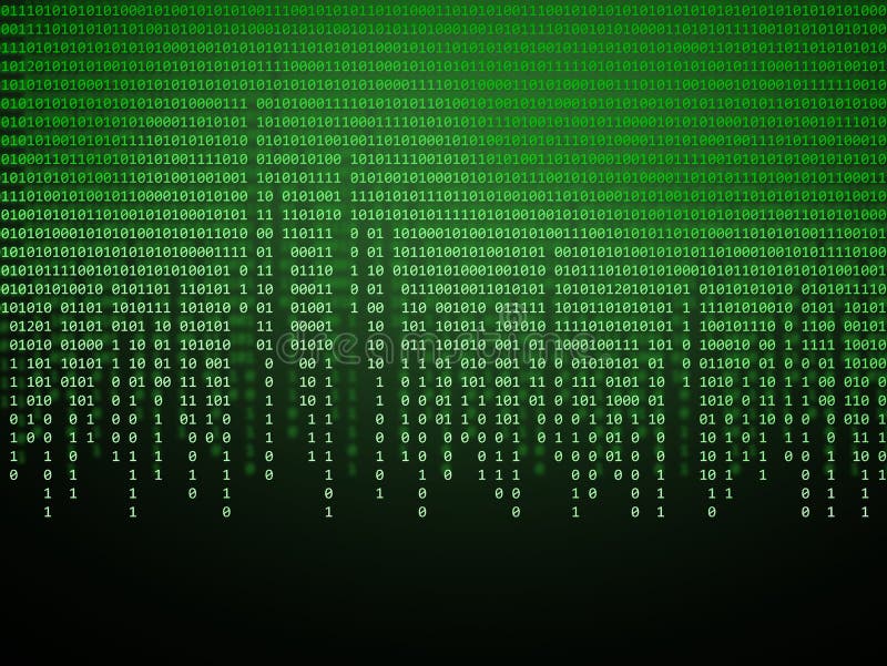 Binary code. Green technology background. Binary code. Green technology background