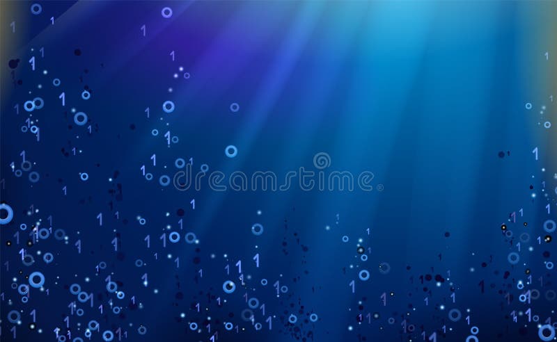 Binaire code donkerblauwe achtergrond Grote gegevens en programmerings binnendringende in een beveiligd computersysteem, diepe de vector illustratie Binaire code donkerblauwe achtergrond Grote gegevens en programmerings binnendringende in een beveiligd computersysteem, diepe de vector illustratie
