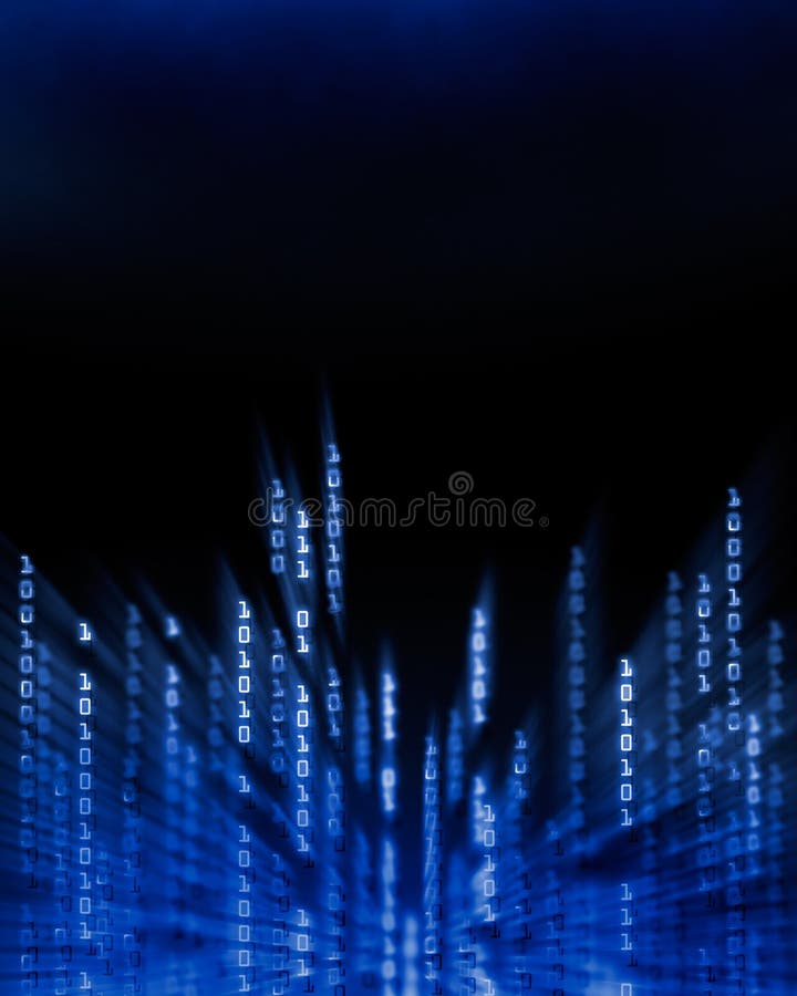 Binaire codegegevens stromen op het scherm stock illustratie