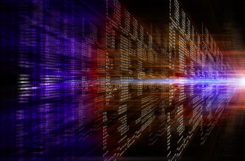 Binary computer code. Matrix red and purple abstract background. Binary computer code. Matrix red and purple abstract background
