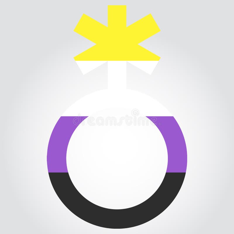 Binarna dumy flaga w postaci nonbinary symbolu royalty ilustracja Binarna dumy flaga w postaci nonbinary symbolu royalty ilustracja