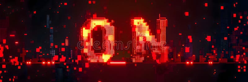 Binary algorithm, data code, decryption and encoding. Digital age. Cyberpunk ON Text Animation. Algorithm binary code vectors