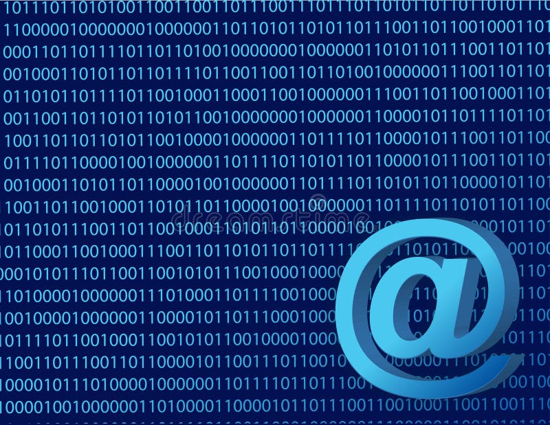 Binary att mail vector illustration Binary att mail vector illustration