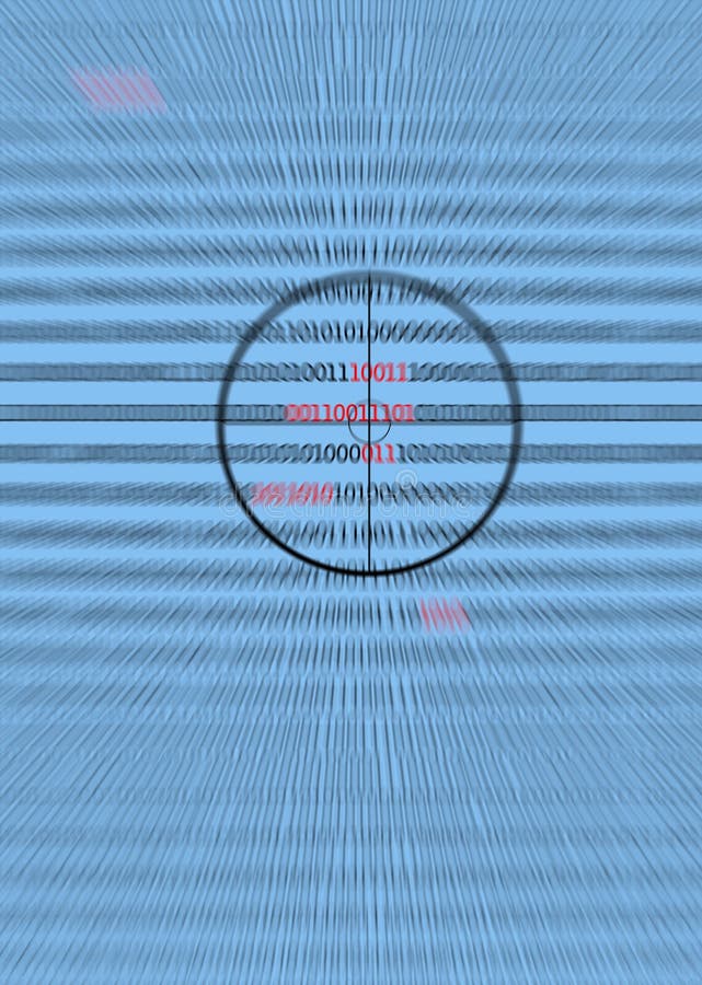 Binary code. With target on. Fast binary code illustrations