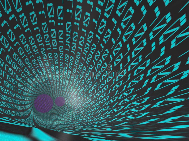 Binary code. An abstract illustration. Binary code path illustrations
