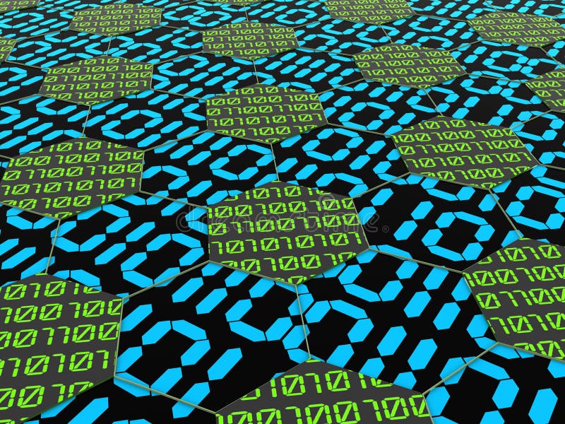 Binary code. An abstract illustration. Binary code path illustrations