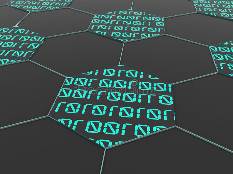 Binary code. An abstract illustration. Binary code path illustrations