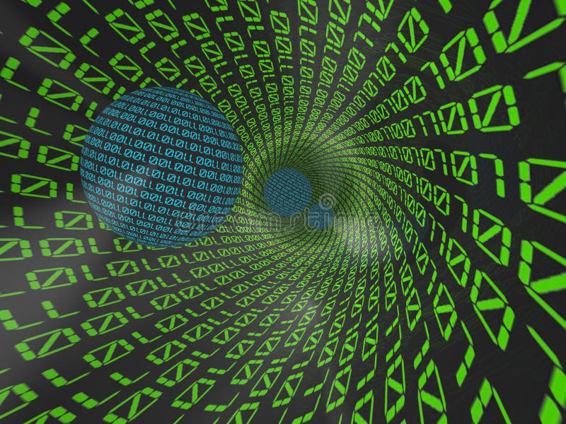 Binary code. An abstract illustration. Binary code path illustrations