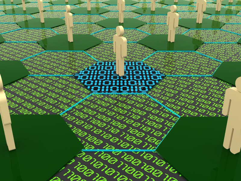 Binary code. An abstract illustration. Binary code path illustrations