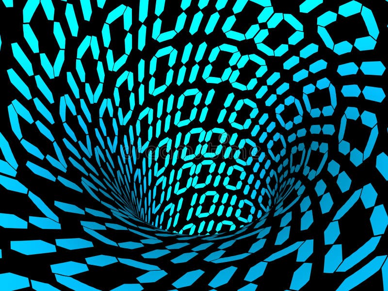 Binary code. Three-dimensional graphic image. 3d. Dimensional binary code illustrations