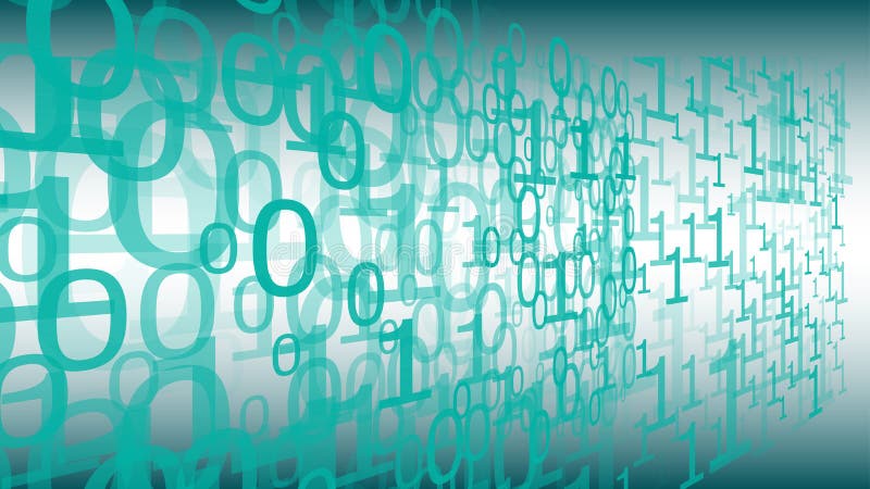 Binary code abstract backdrop, big data conception stock illustration