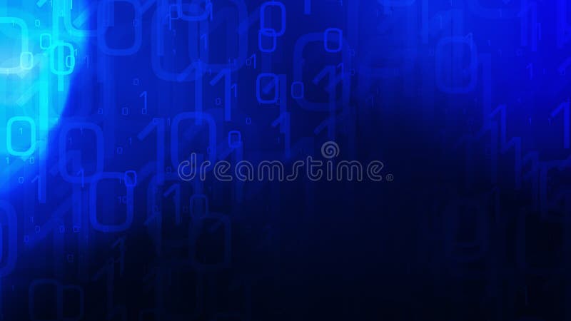 Binary code abstract blue technology backdrop. Computer binary code, new technology abstract background
