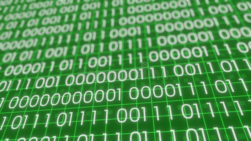4K. Matrix Binary Code. Binary Code Animation with Pulsating Numeric Patterns. Code programming video