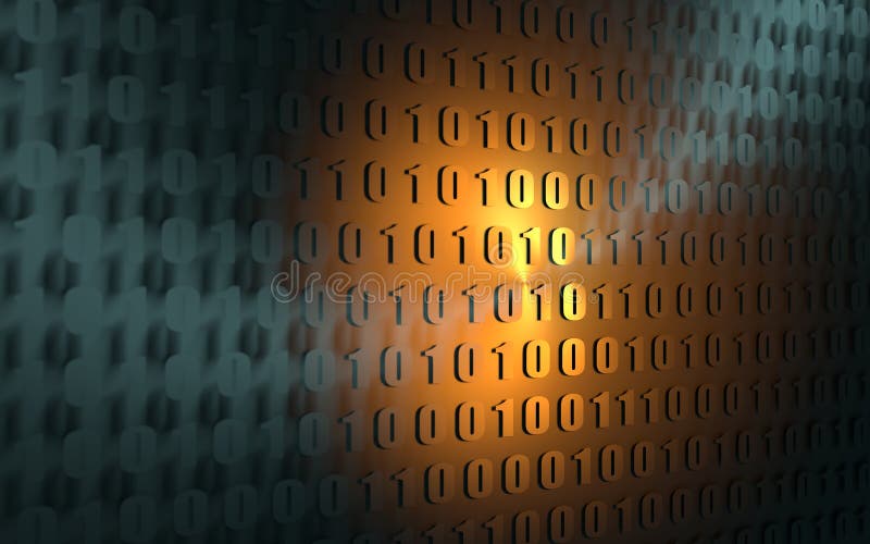 Binary code backdrop. Binary code background with digits on screen. Algorithm binary, data code, decryption and encoding, row matrix. 3D rendering. Background algorithm binary programming code illustrations