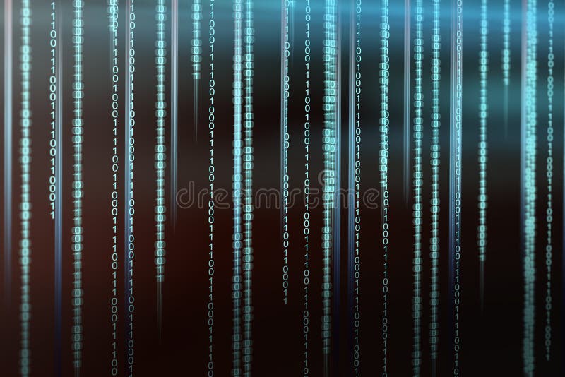 Binary Code Background. The background of the binary code. Binary code. Numbers, black background, Light. Binary code development illustrations