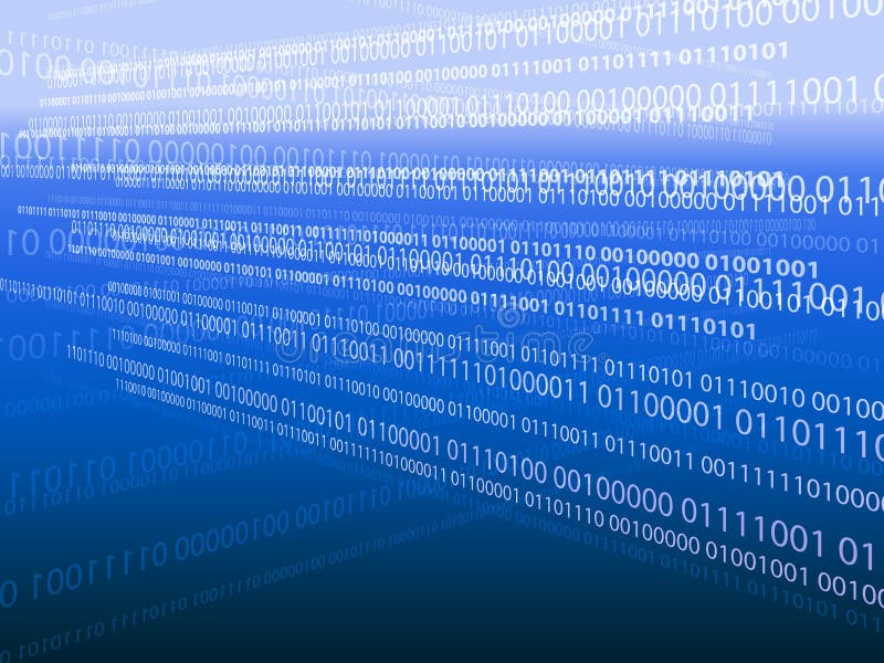 Binary code background. Binary code on blue background. Blue binary data software programming code background illustrations