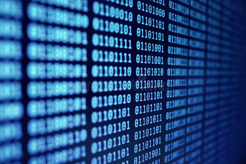Binary code background on computer screen. Faint binary code elements stock images, royalty-free photos and pictures