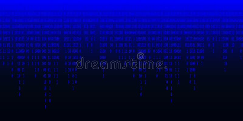 Binary code falling blue background vector illustration Binary code falling blue background vector illustration