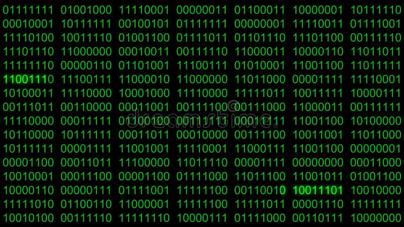 Binary code background with digits moving right on screen. Algorithm binary, data code, decryption and encoding, row matrix seamless loop abstract background. Computer binary program code video