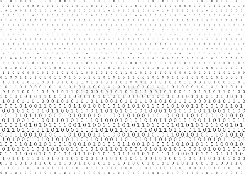 Binary Code Black And White Background Stock Illustration