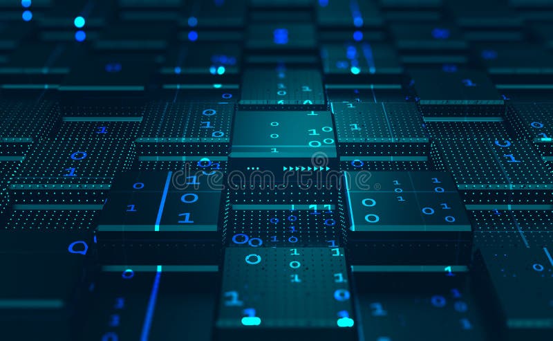 Binary Code. Data Cloud. Protection in the Network Stock Illustration ...