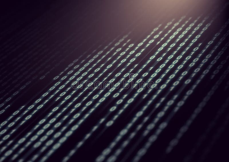 Binary Code Close Up Design.3d Rendering Stock Illustration ...