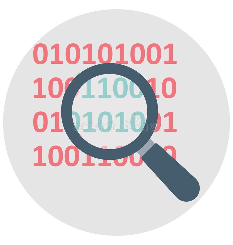 Binary Code Color Isolated Vector Icon that Easily Can Be Modified and ...