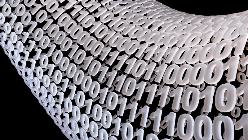 Binary code. Computer generated 3d render. Programming coding computer binary illustrations
