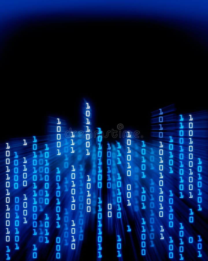 Binary code data flowing vector illustration