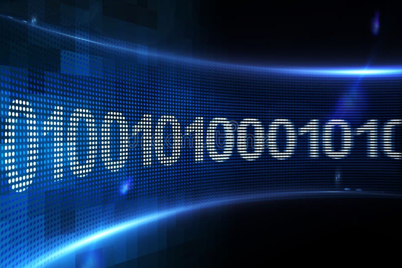 Binary code on digital screen vector illustration