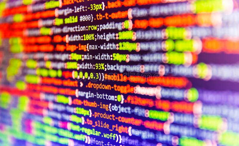 Data Bits Computer Bits Blue Background of Screen Monitor. Stock Photo ...