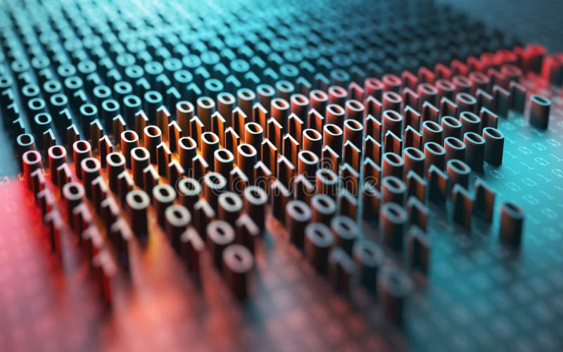 Binary Code Encryption vector illustration