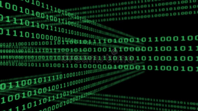Binary code grid on black background royalty free illustration