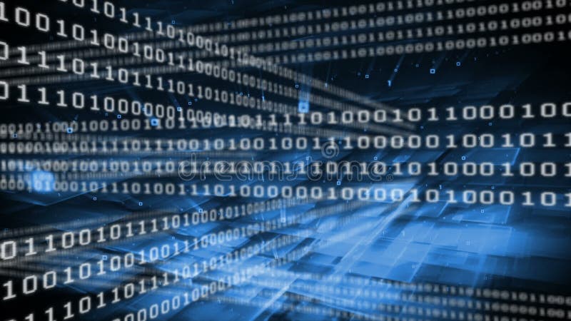 Binary code grid on dark background royalty free illustration