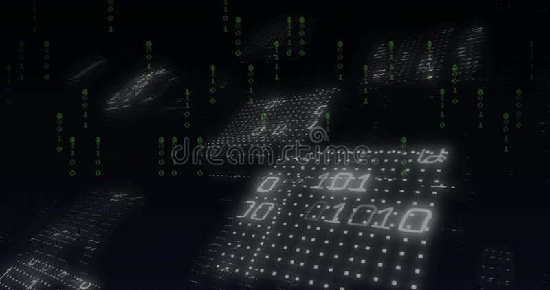 Binary Code Image Over Dark Background with Floating Numbers Stock ...