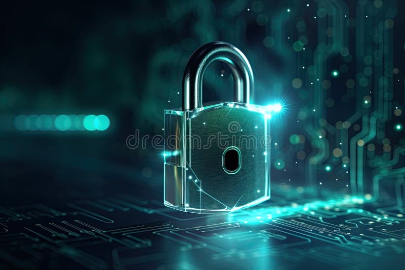 Binary code lock and key stock illustration