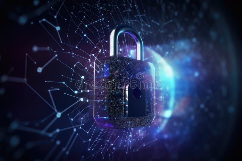 Binary code lock and key royalty free illustration