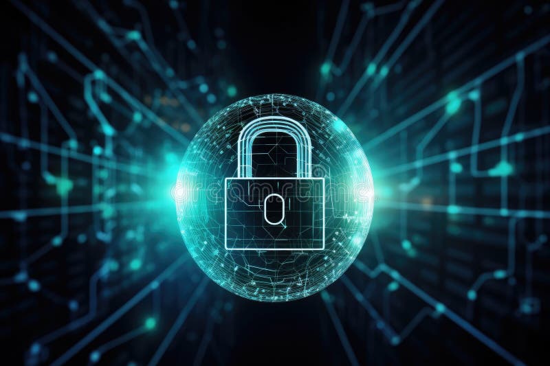 Binary code lock and key royalty free illustration