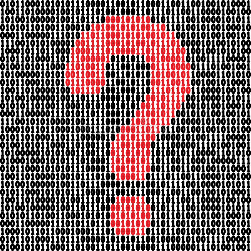 Binary code question mark stock vector. Illustration of network 142846366