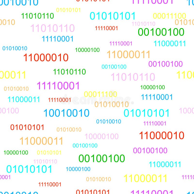 Orange Binary Code Background Seamless Pattern Stock Illustrations 39