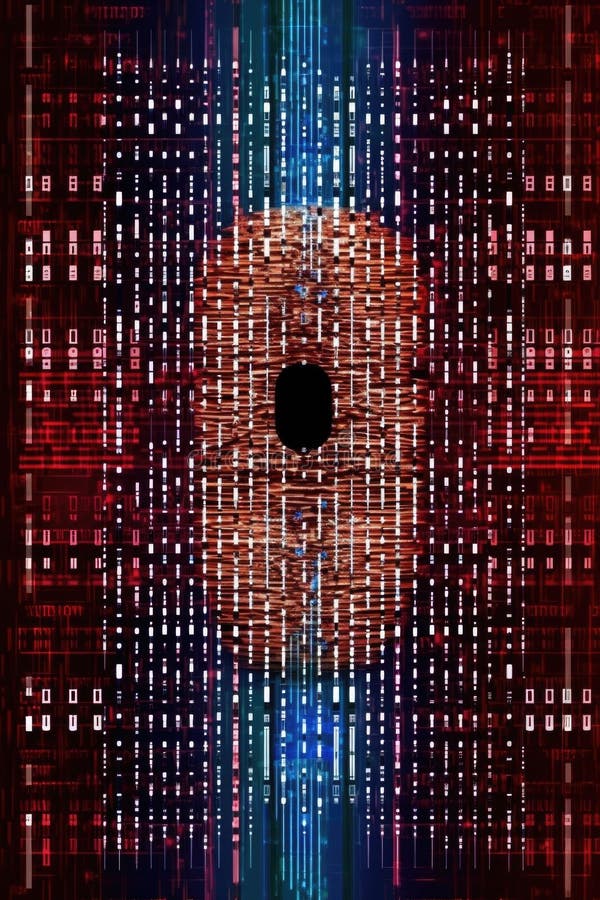 Binary code with secure lock symbol overlay royalty free illustration