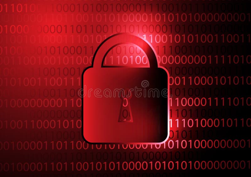 Binary code with security lock icon concept design royalty free illustration