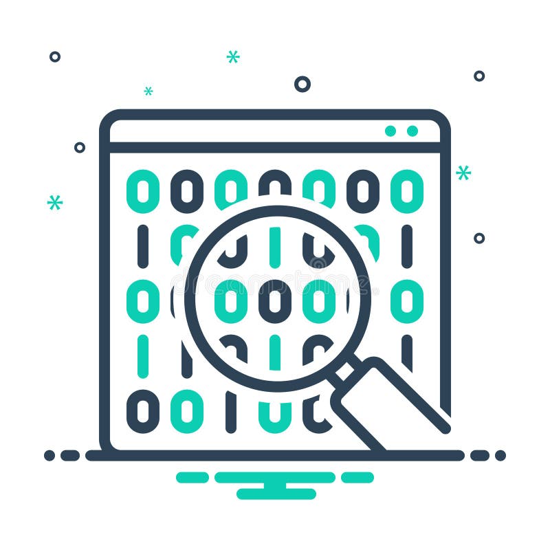 Mix Icon for Binary Data Search Symbol, Analytics and Coding Stock Vector -  Illustration of vector, sign: 161497161