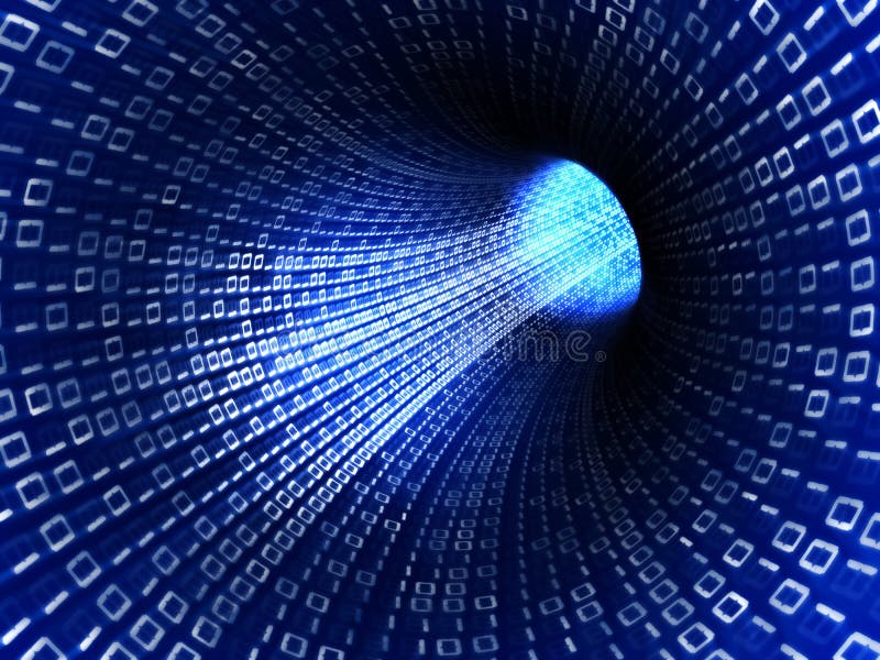 Binary data tunnel vector illustration Binary data tunnel vector illustration