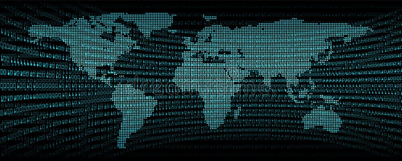 Binary digital communication code abstract background., Symbol and signal of technology network programming with world map., royalty free illustration Binary digital communication code abstract background., Symbol and signal of technology network programming with world map., royalty free illustration