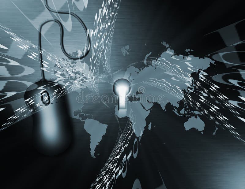 Binary Lock. 3D Rendering royalty free illustration